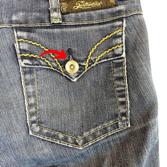 Serfontaine Bootcut Double Button Fly Denim Jeans Women's 32" Inseam, Sz 25 - Picture 7 of 7